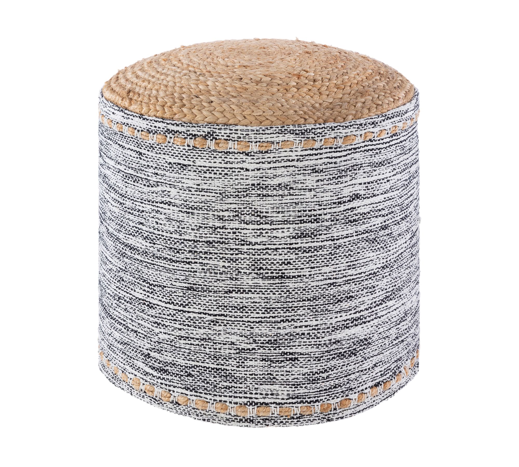 Feron Handwoven Heathered Pouf