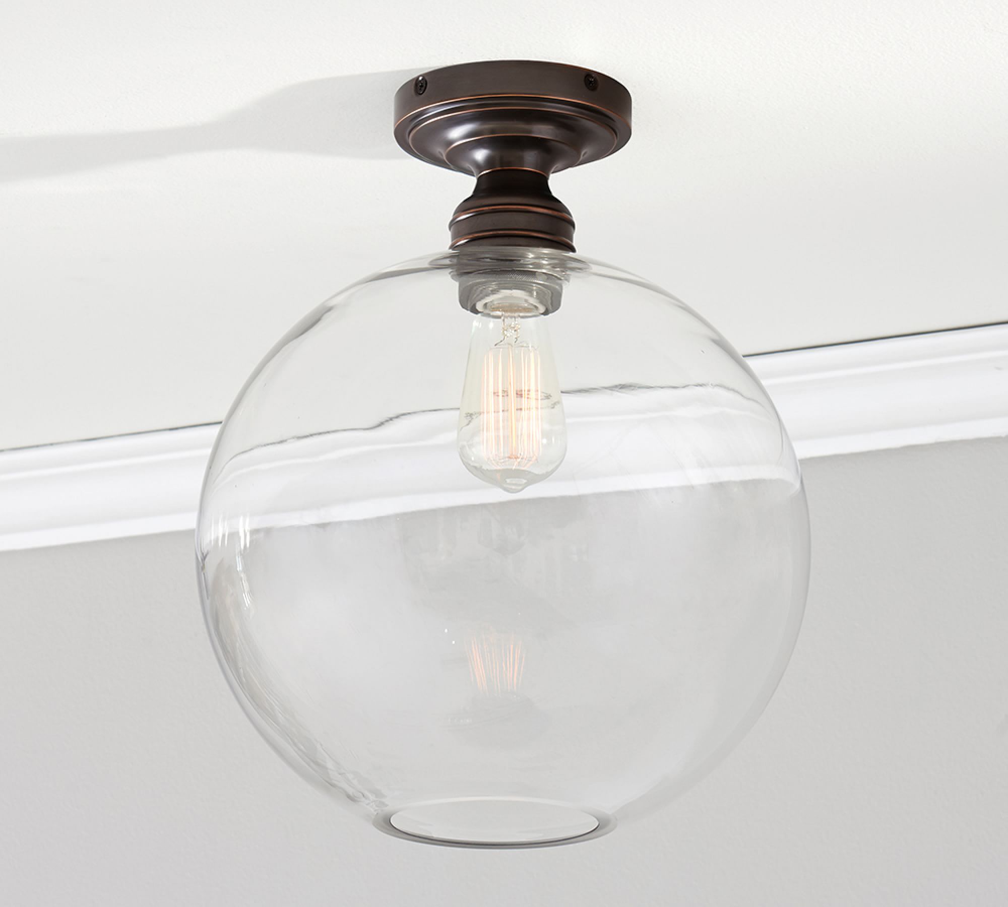 Glass Globe Flush Mount (13")