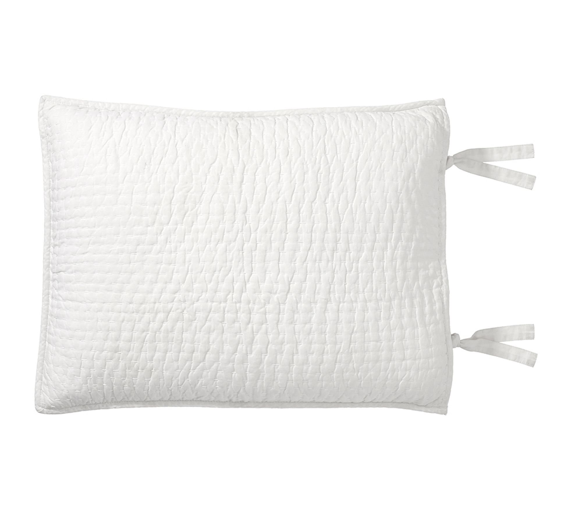 Pick-Stitch Handcrafted Cotton/Linen Quilted Sham