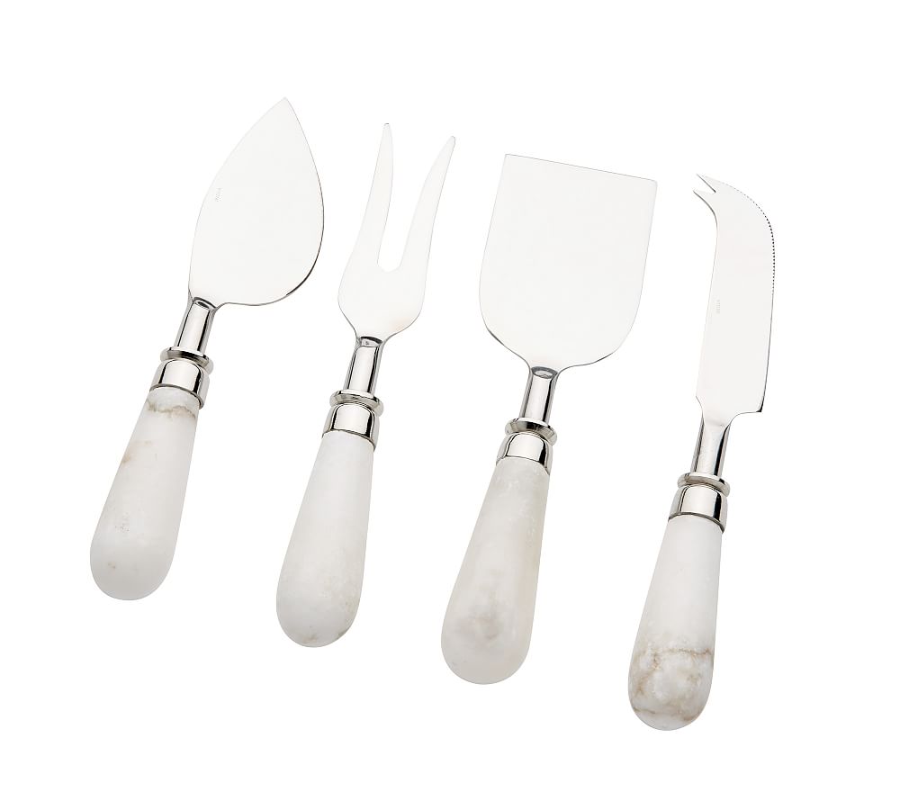 White Marble Cheese Knives - Set of 4