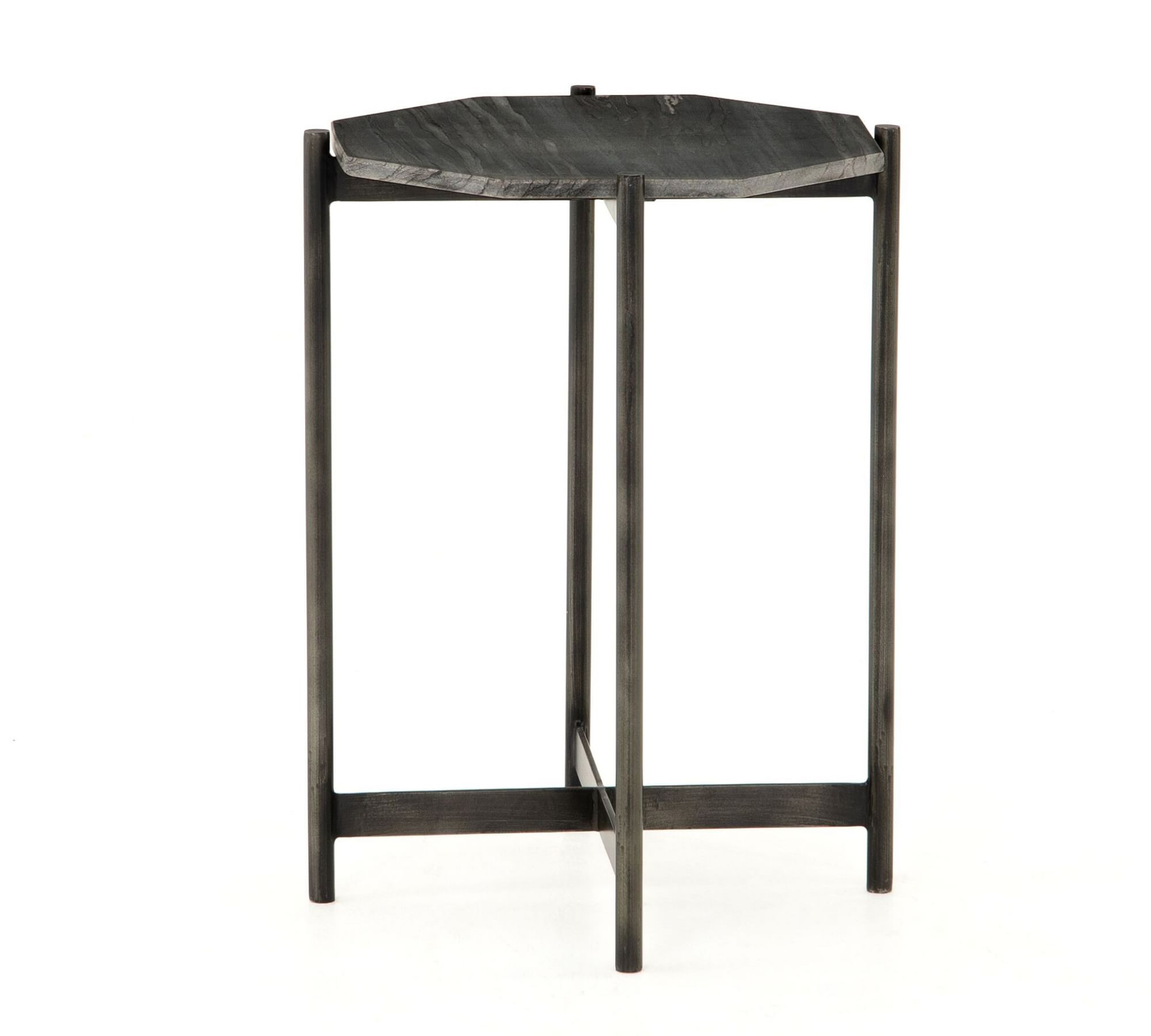 Montague Geometric Marble End Table (15")