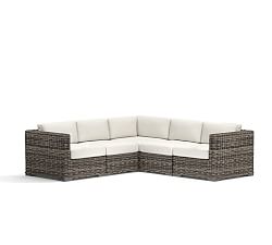 Huntington Square Arm Sectional Set 5pc - 2 Armless Chair, 1 Corner, 1 LA, 1 RA - Gray