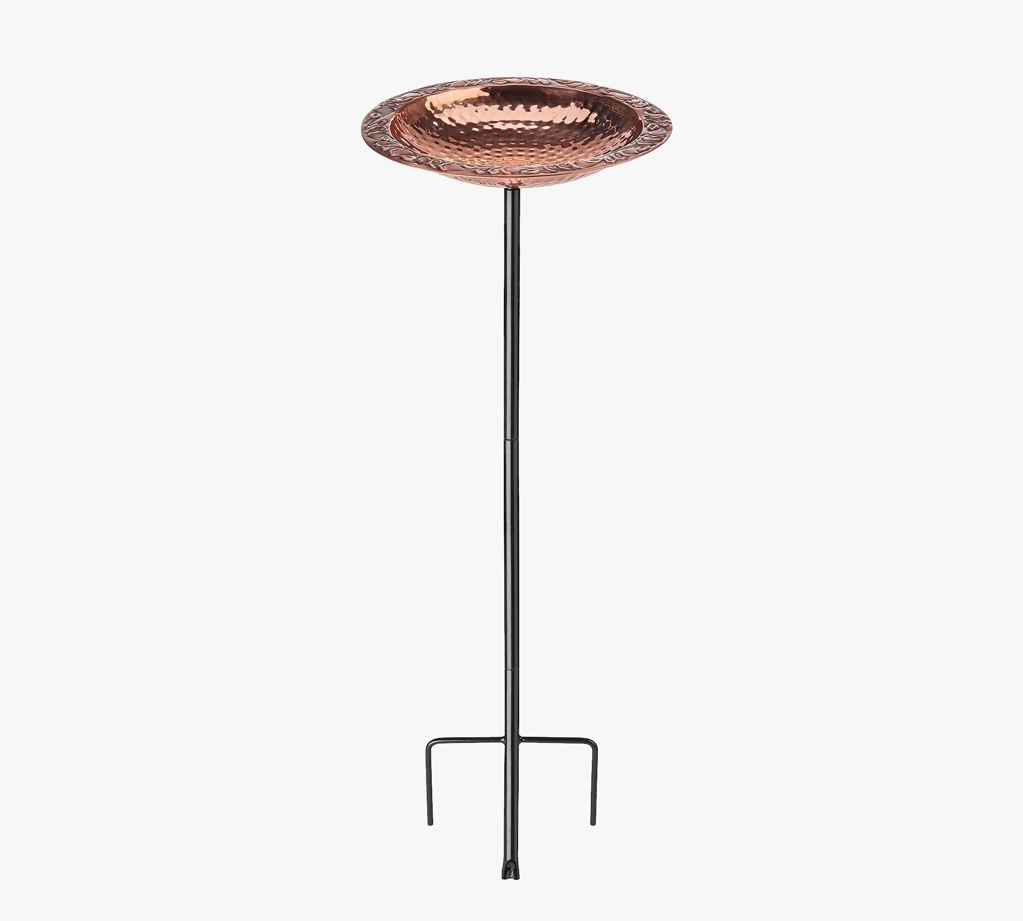 Copper Bird Bath on Garden Pole