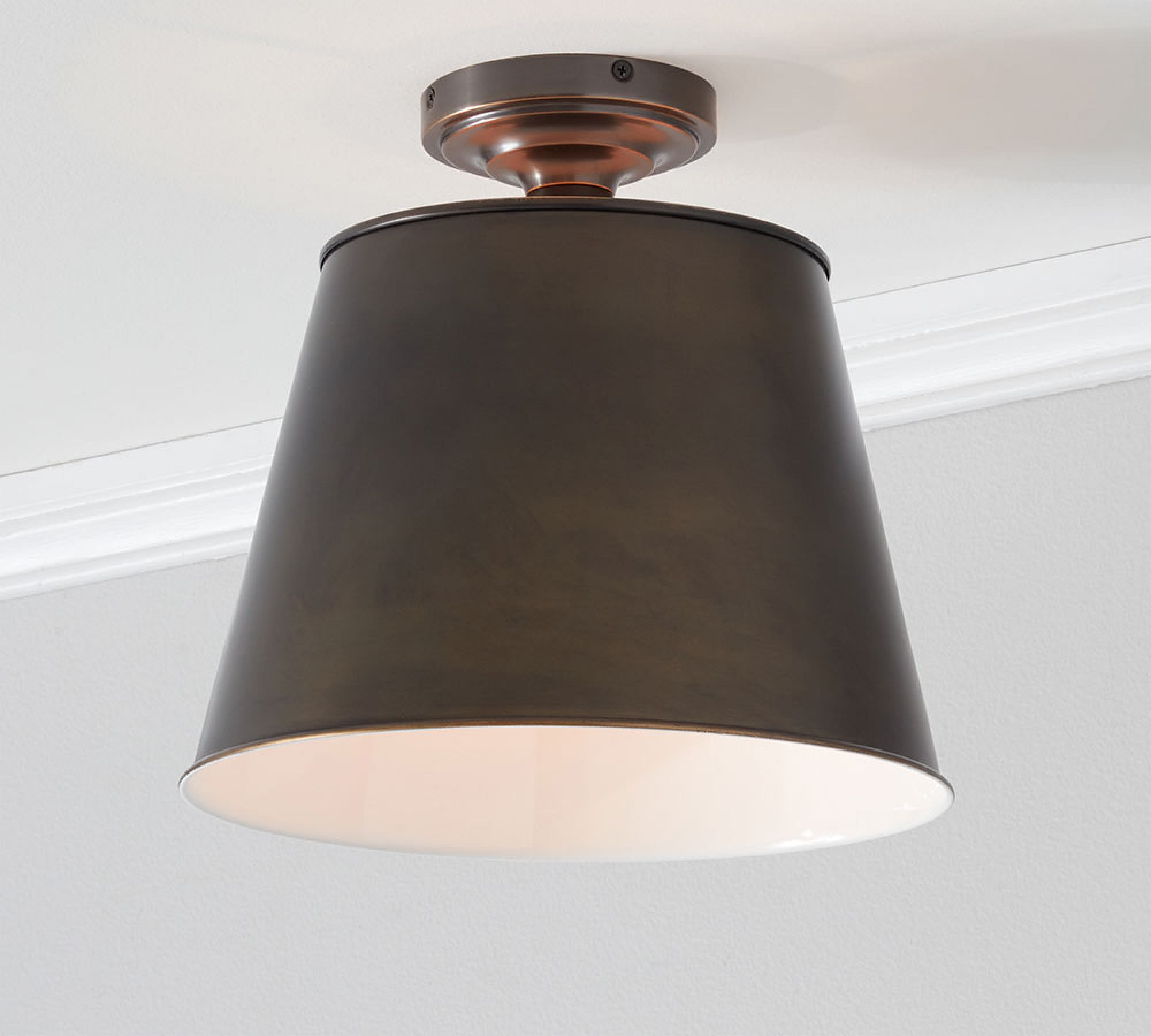 Tapered Metal Shade Flush Mount