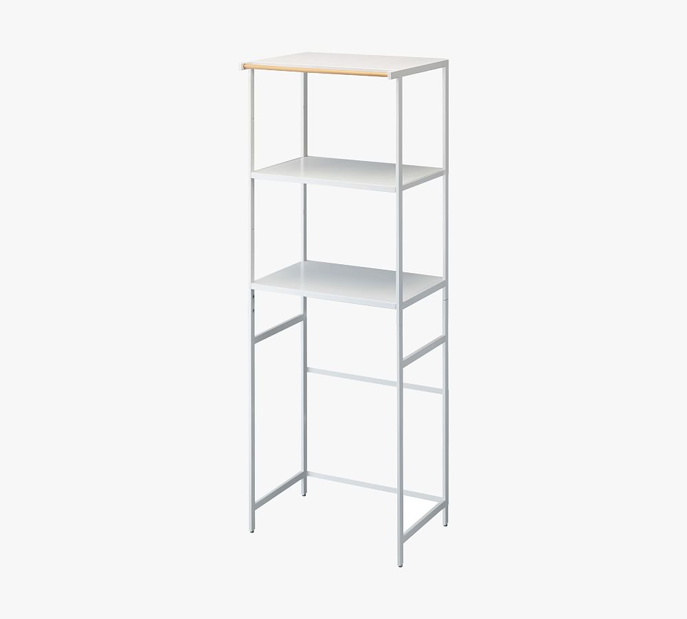 Tall White Steel Kitchen Appliance Storage Rack