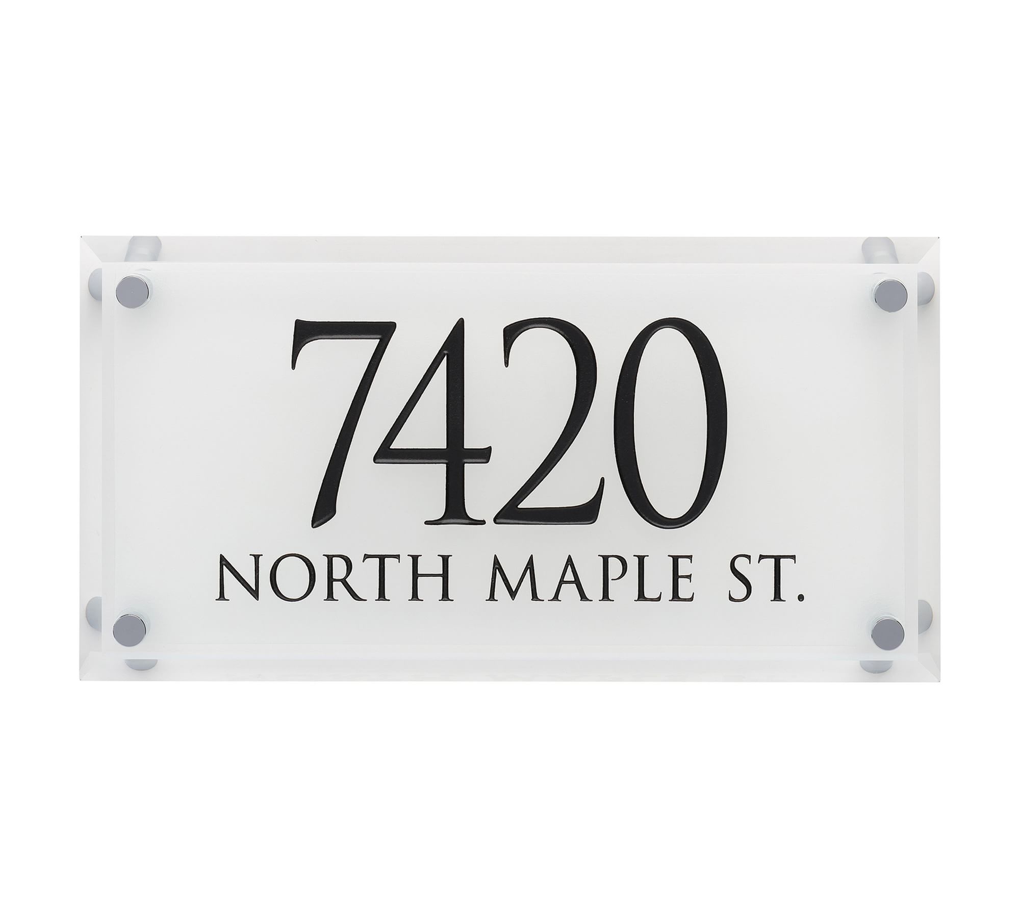 Frosted Beveled Crystal trajan Engraved Address Sign