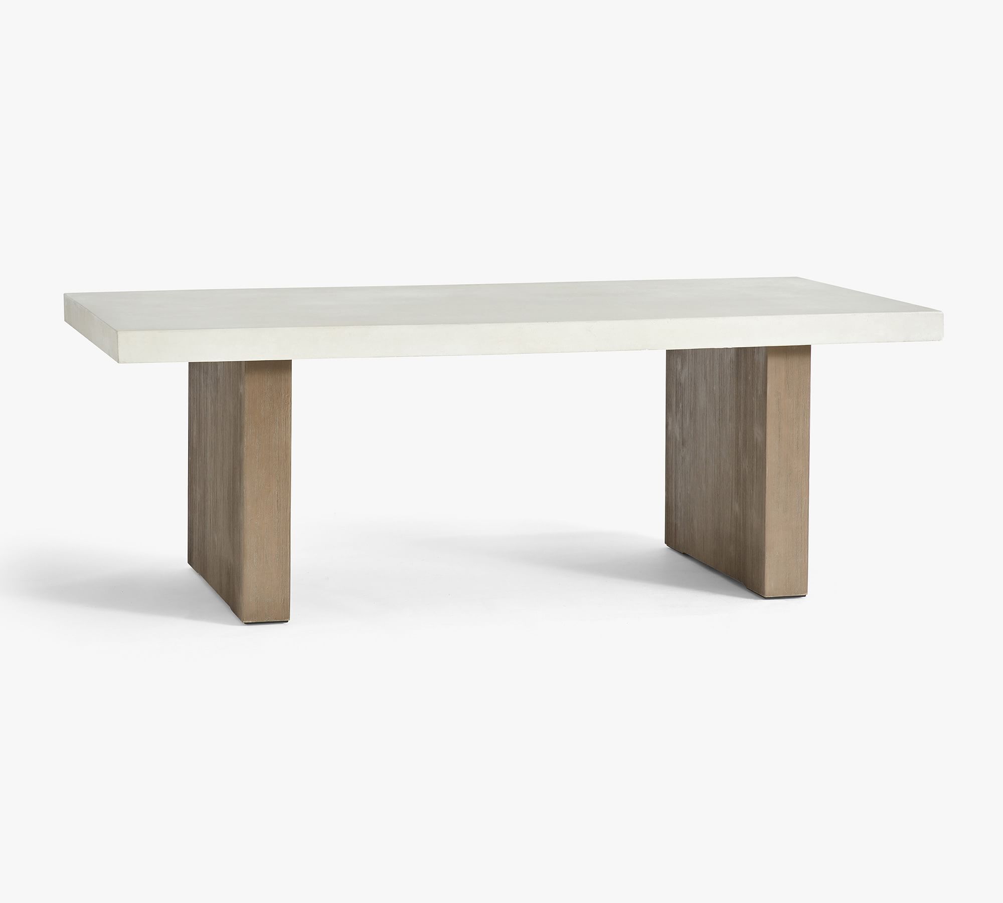 Pomona Concrete & Acacia Rectangular Outdoor Dining Table (86")