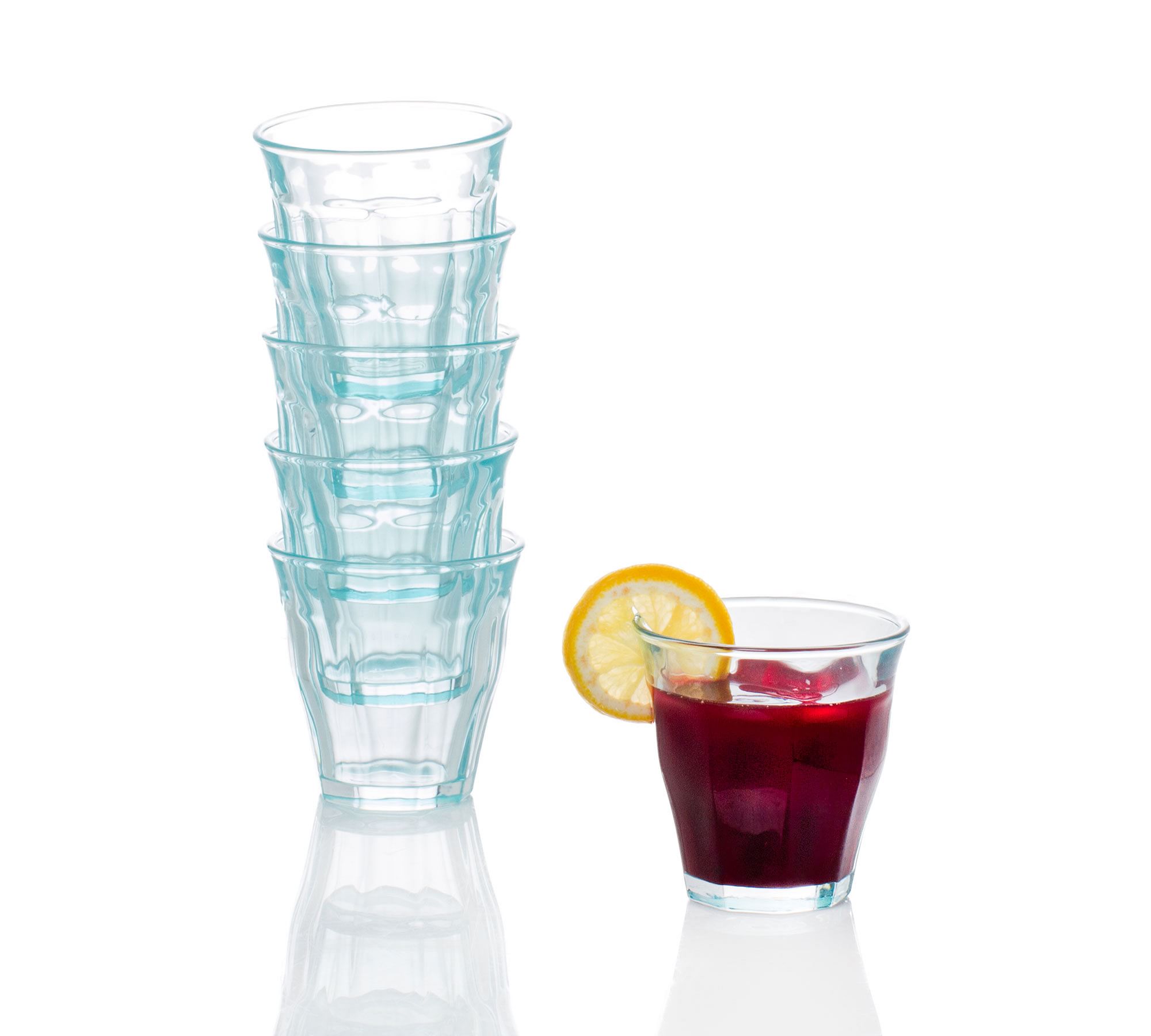 Colored Bistro Glass Tumblers, Set of 6