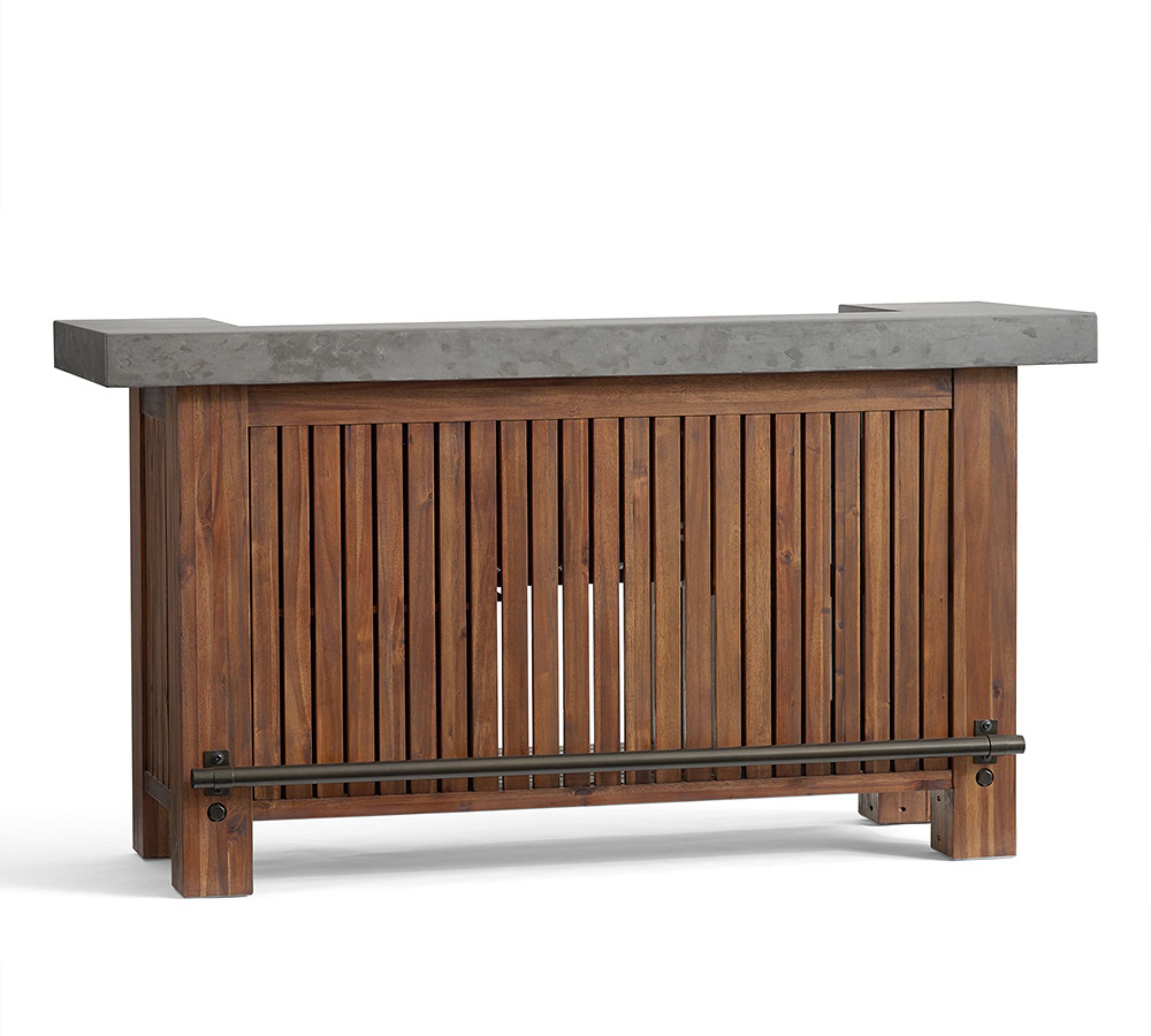 Abbott Concrete & Acacia Ultimate Outdoor Bar (76")