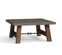 Abbott Concrete Square Coffee Table, 40", Brown