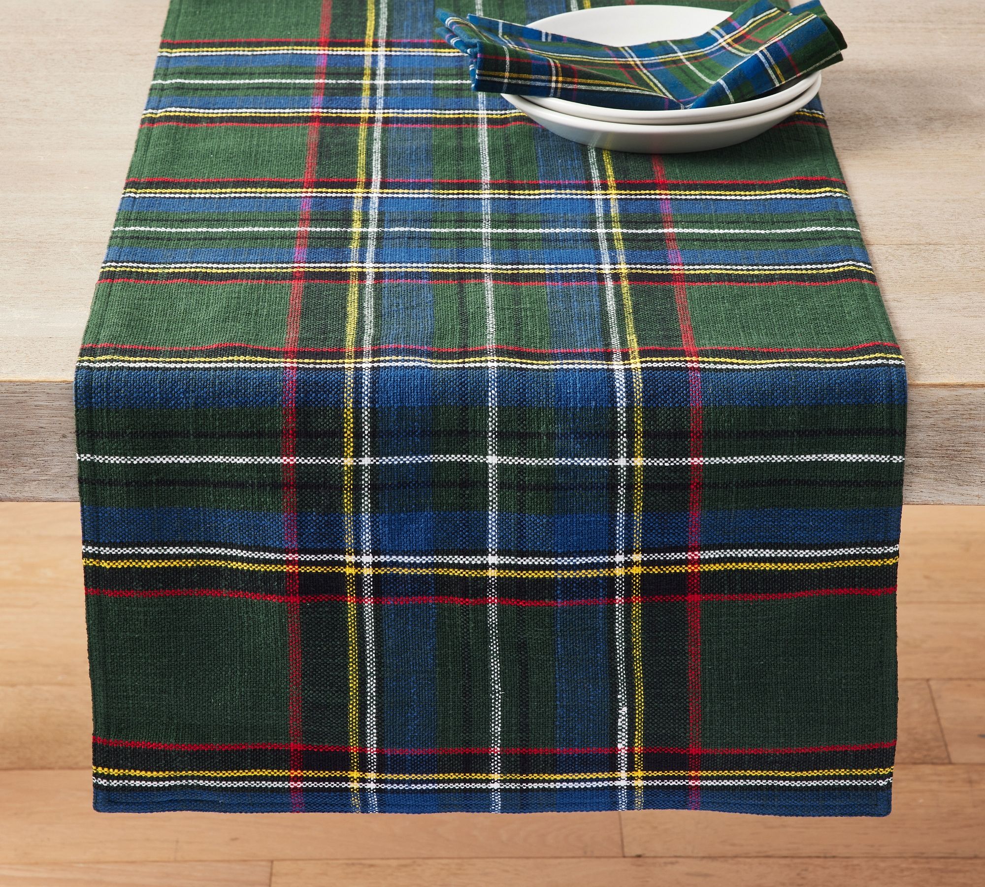 Stewart Plaid Cotton Table Runner