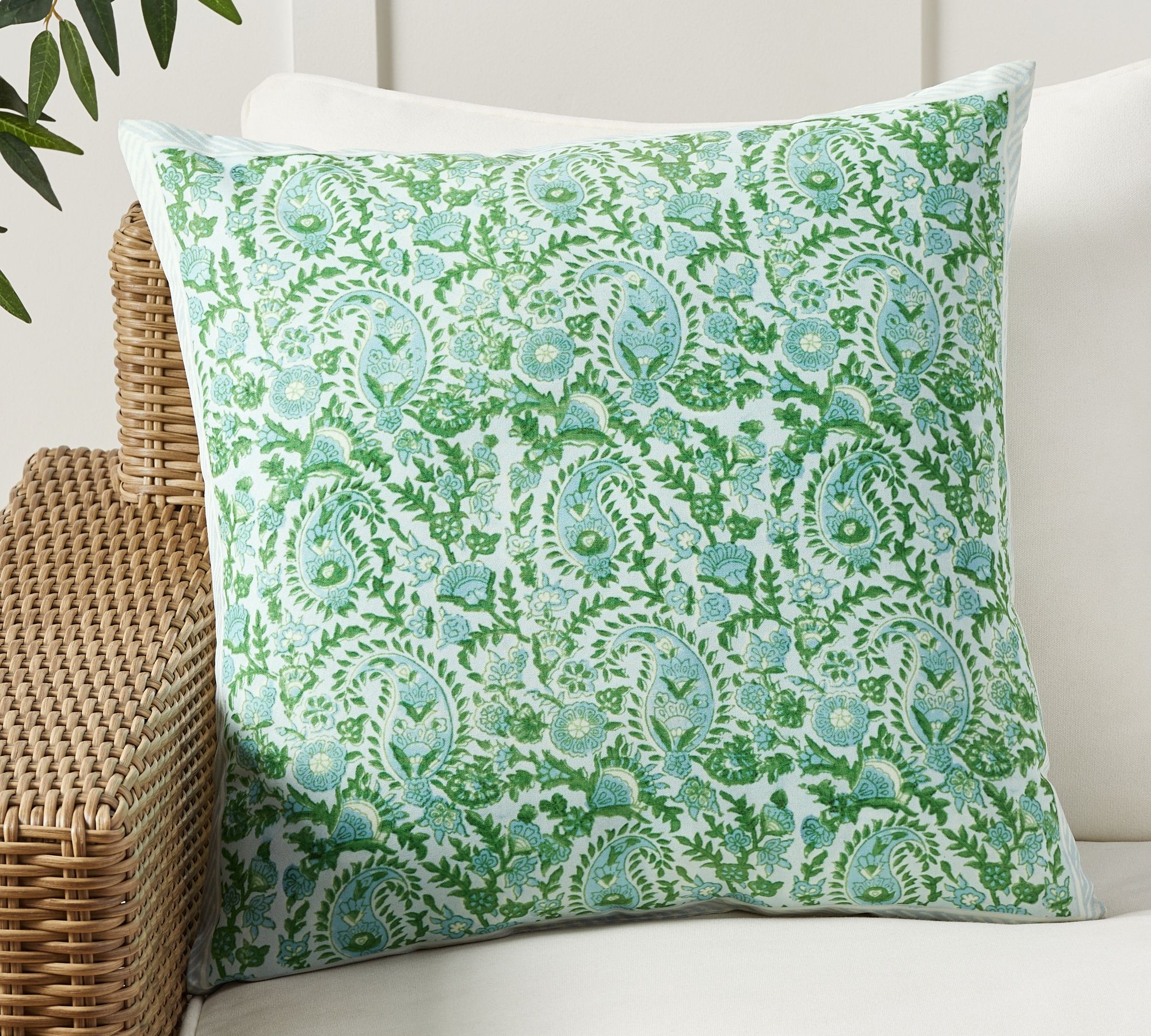 Jolora Reversible Floral Block Print Outdoor Pillow