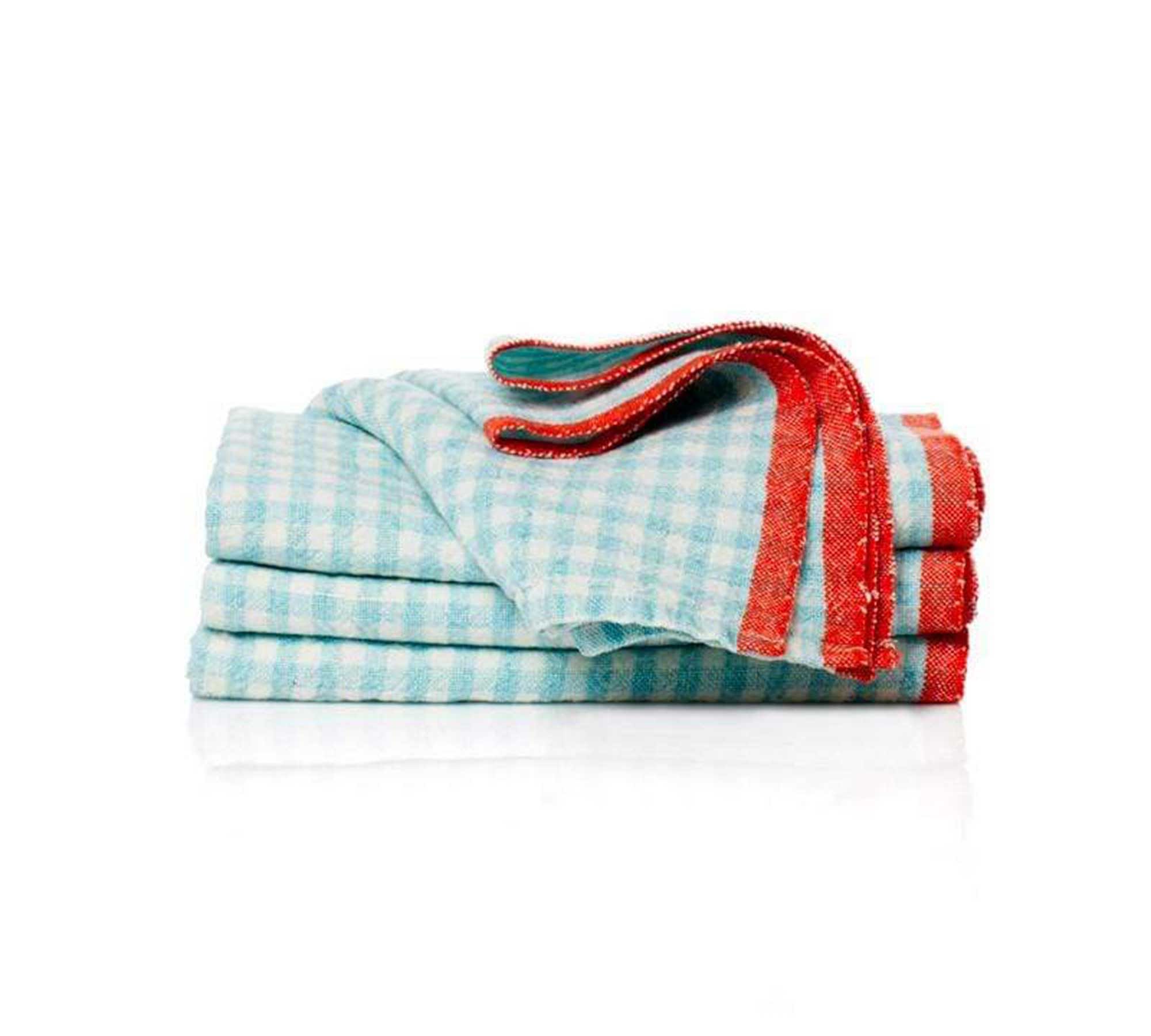 Caravan Gingham Linen Napkins - Set of 4