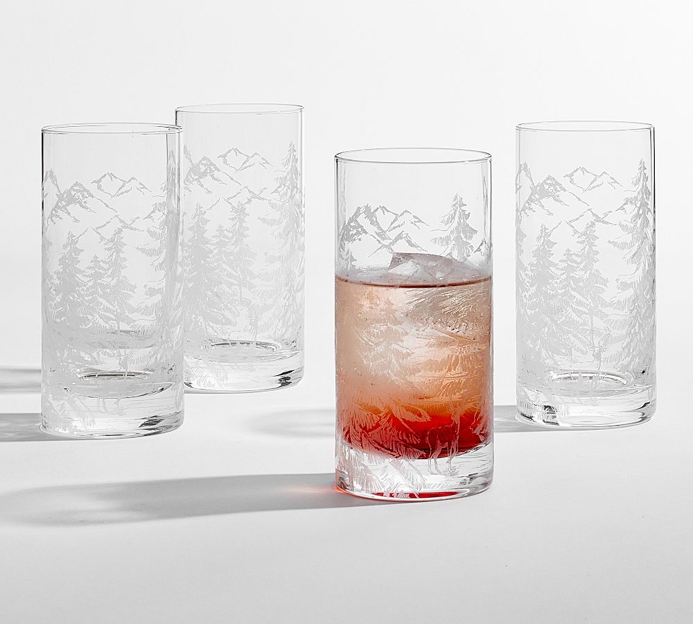 Rustic Forest Cocktail Glasses - Set of 4