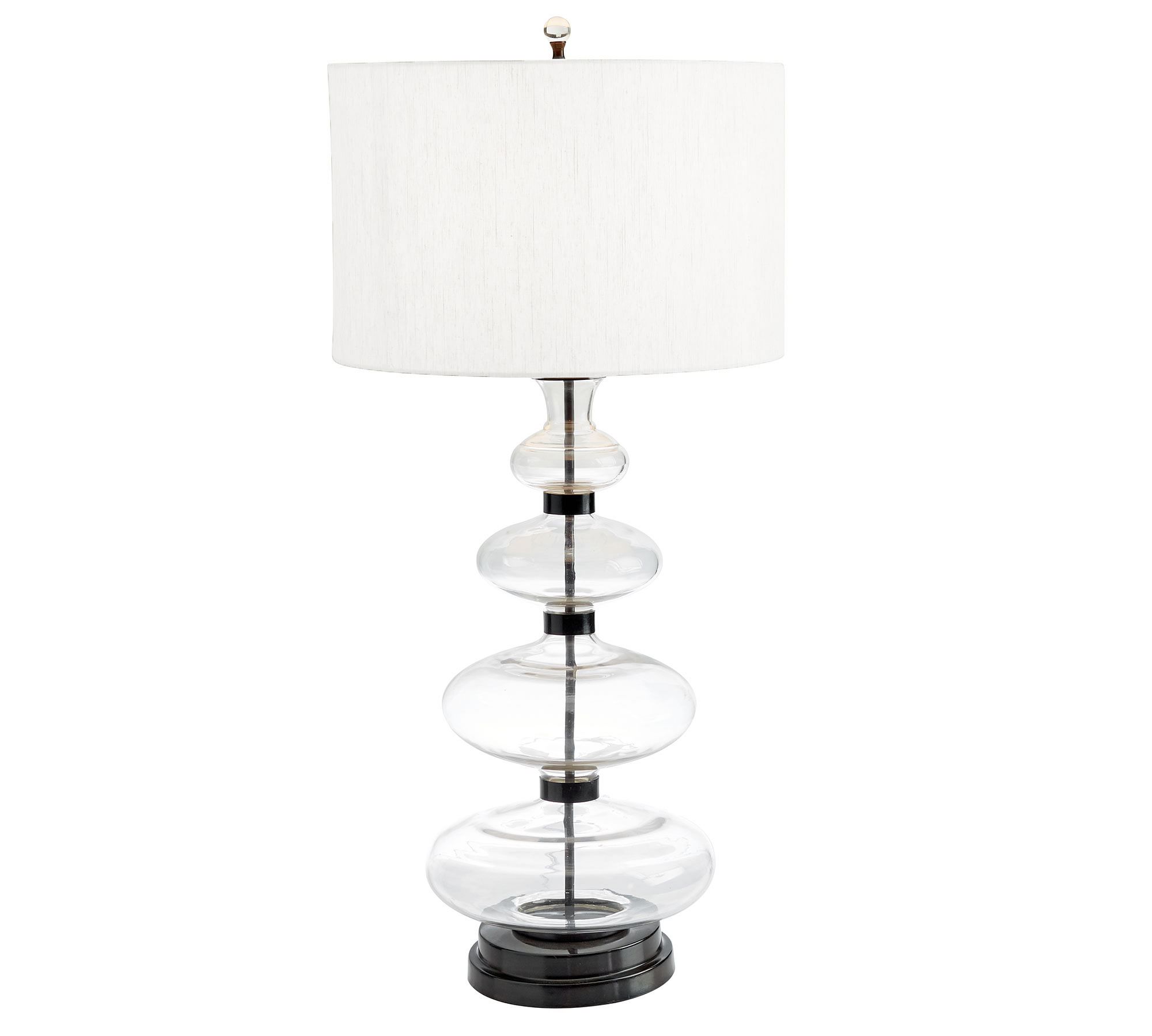 Estelle Stacked Glass & Iron Table Lamp (24"-36")