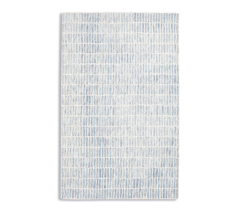 Capitola Blue Hand-Tufted Wool Area Rug, 5' x 8'