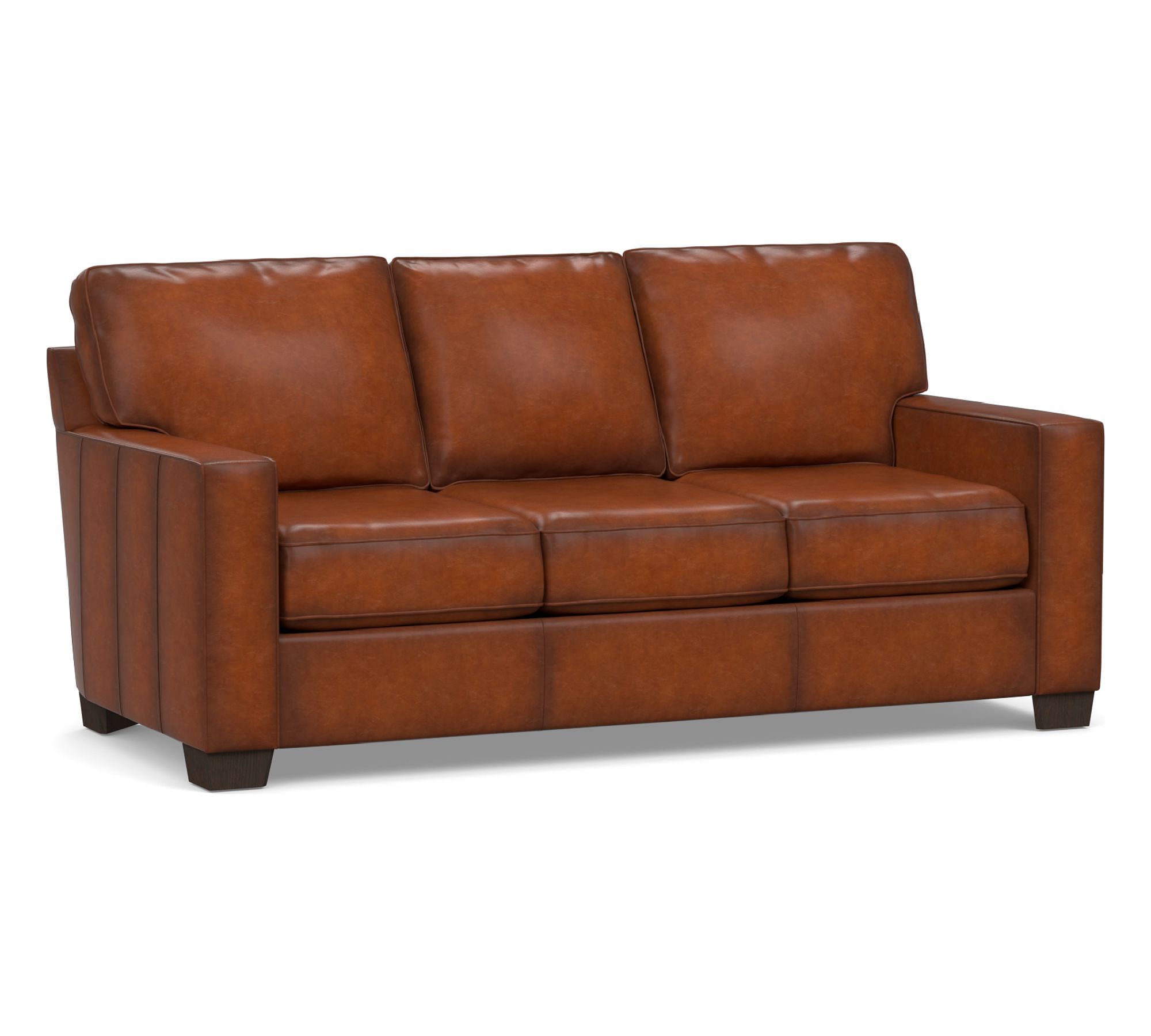 Buchanan Square Arm Leather Sofa (78"–90")