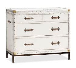 Ludlow Trunk 4-Drawer Dresser, White