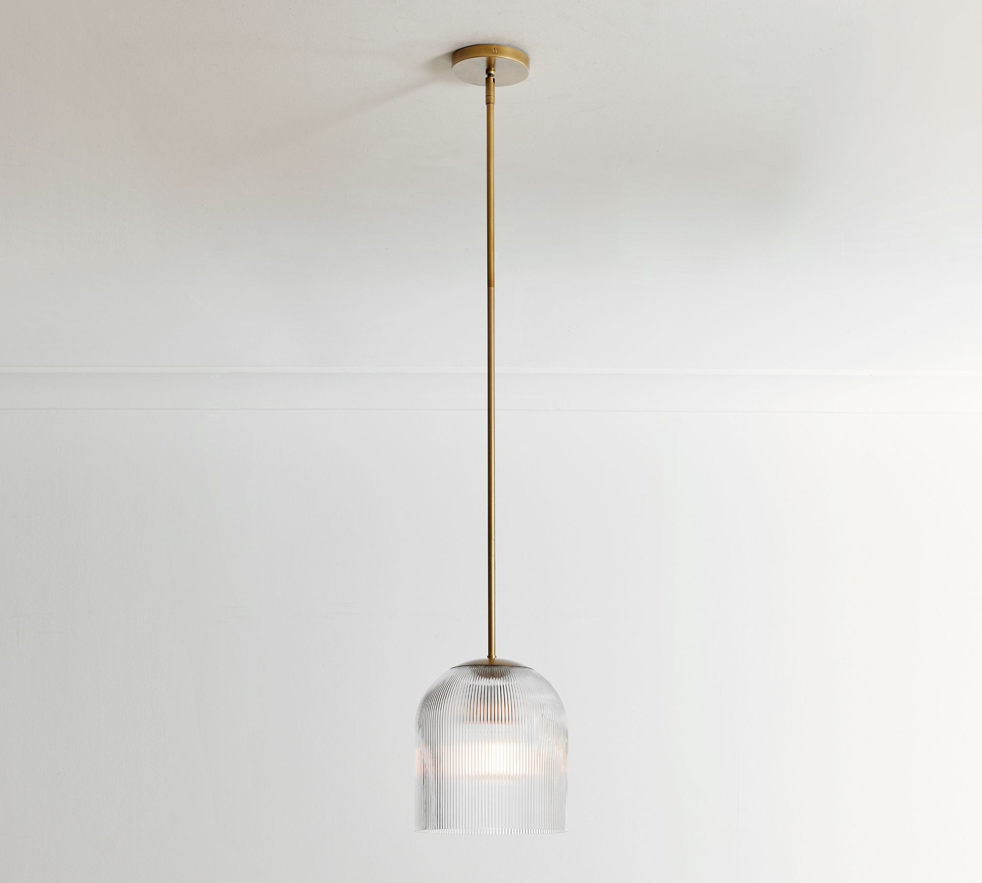 Cooper Ribbed Glass Pendant