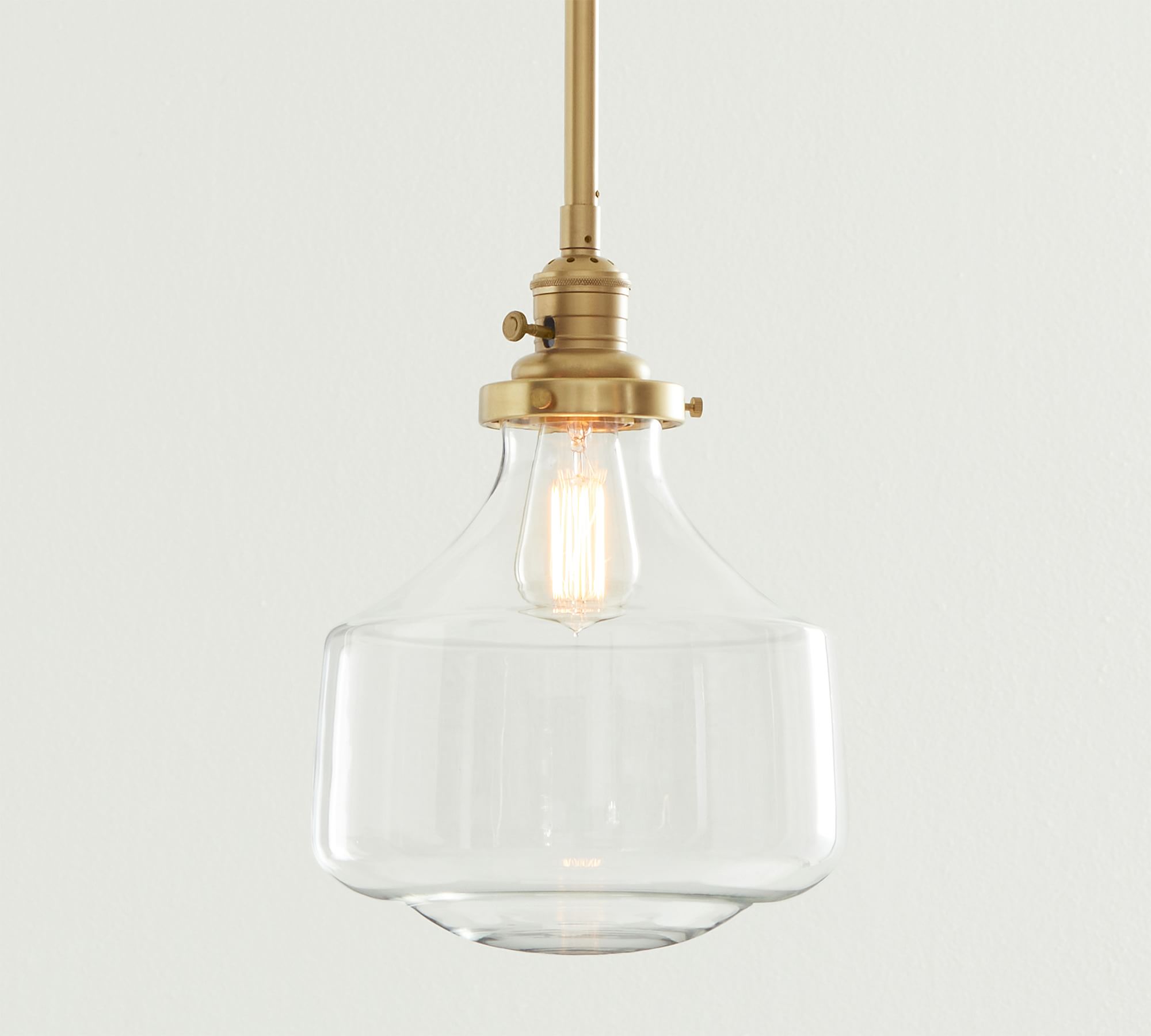 Schoolhouse Glass Pole Pendant (8"-12")