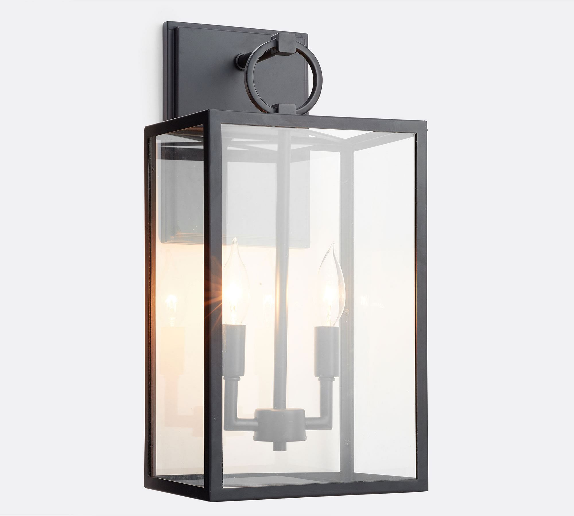 Manor Outdoor Glass & Iron Sconce (19'')