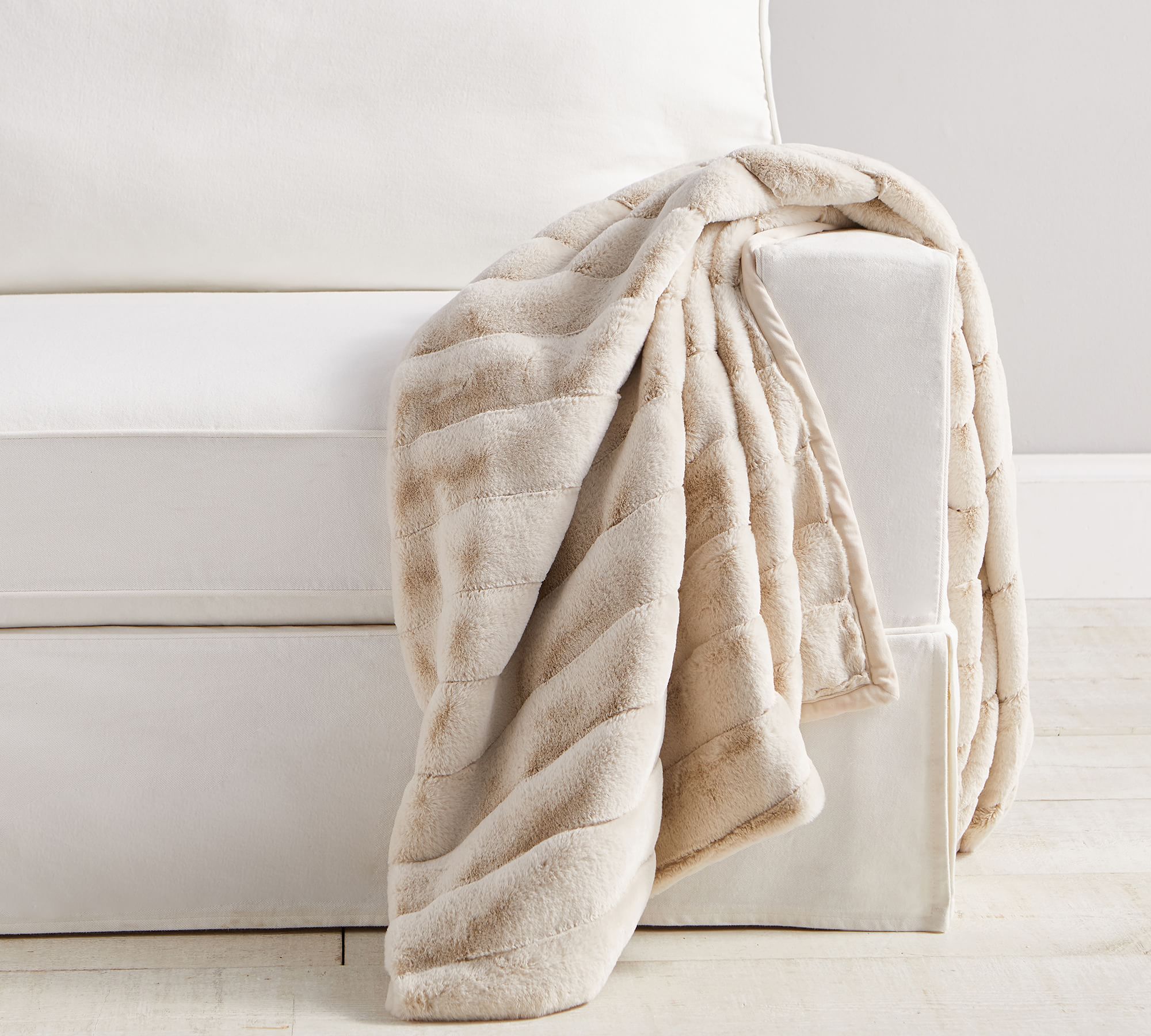 Faux Fur Channel Throw