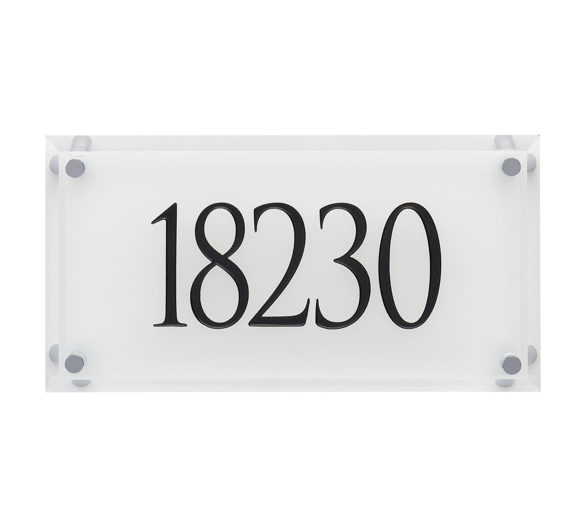 Frosted Beveled Crystal trajan Engraved Address Sign