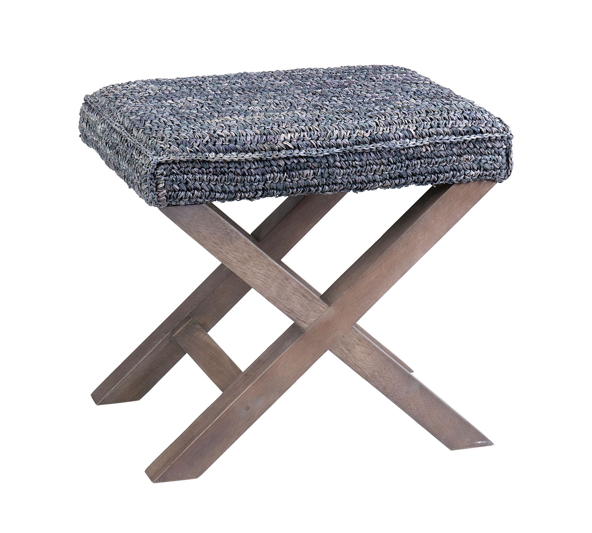 Raffia X-Base Accent Stool