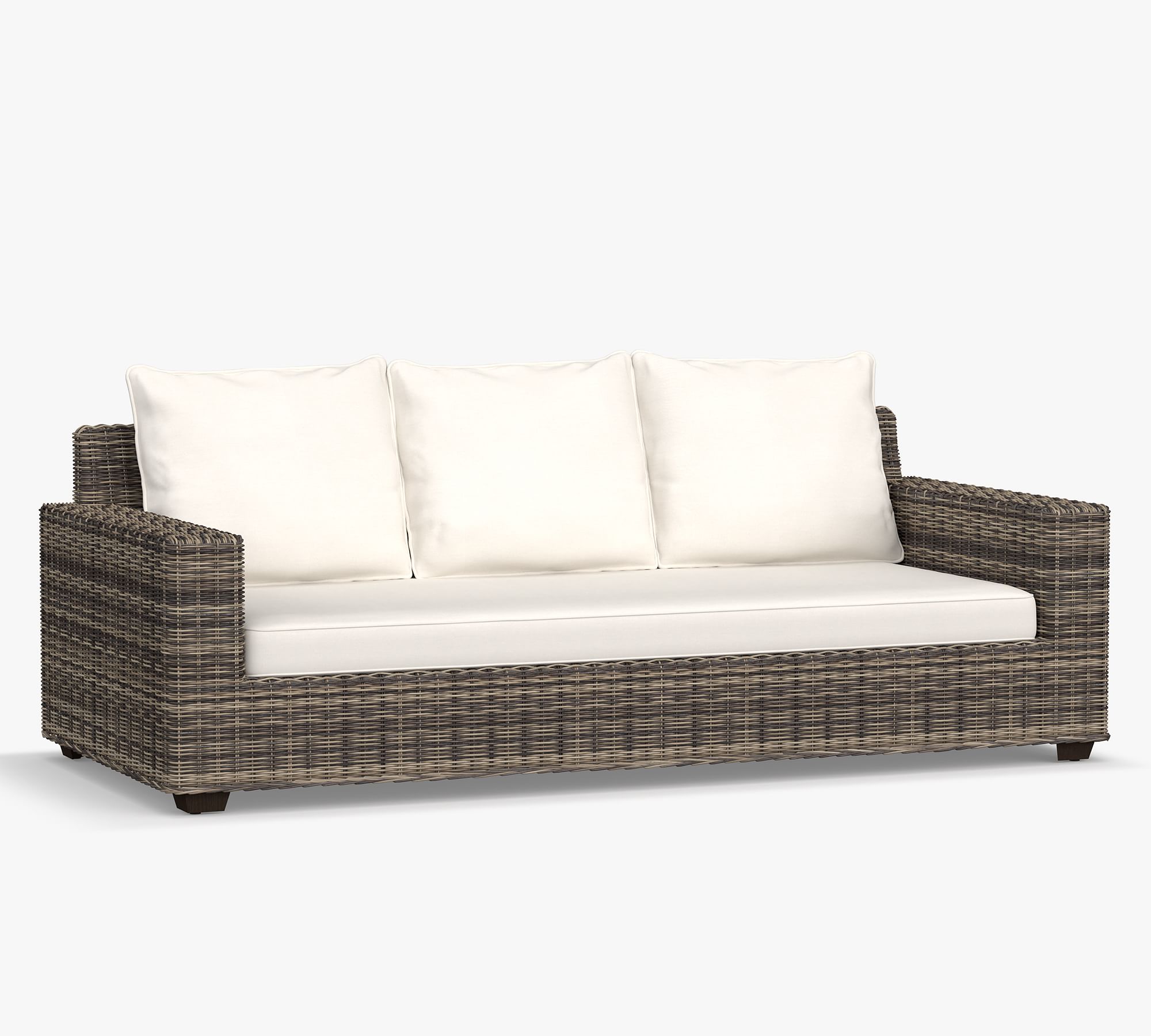 Torrey Wicker Square Arm Outdoor Sofa (86")