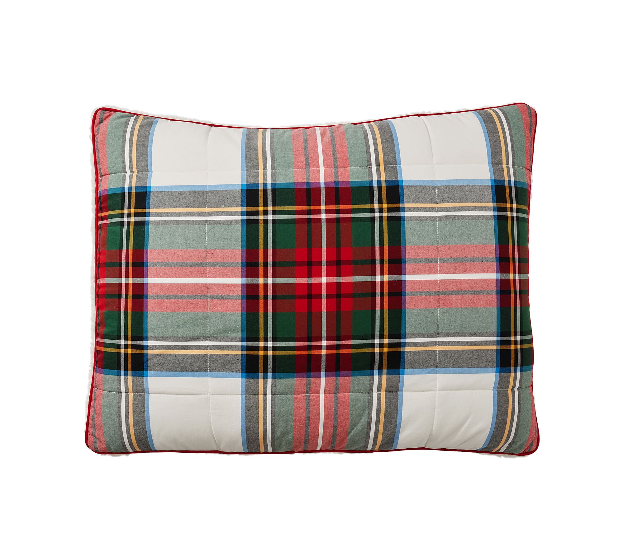 Stewart Plaid Cotton Sherpa Comforter Sham