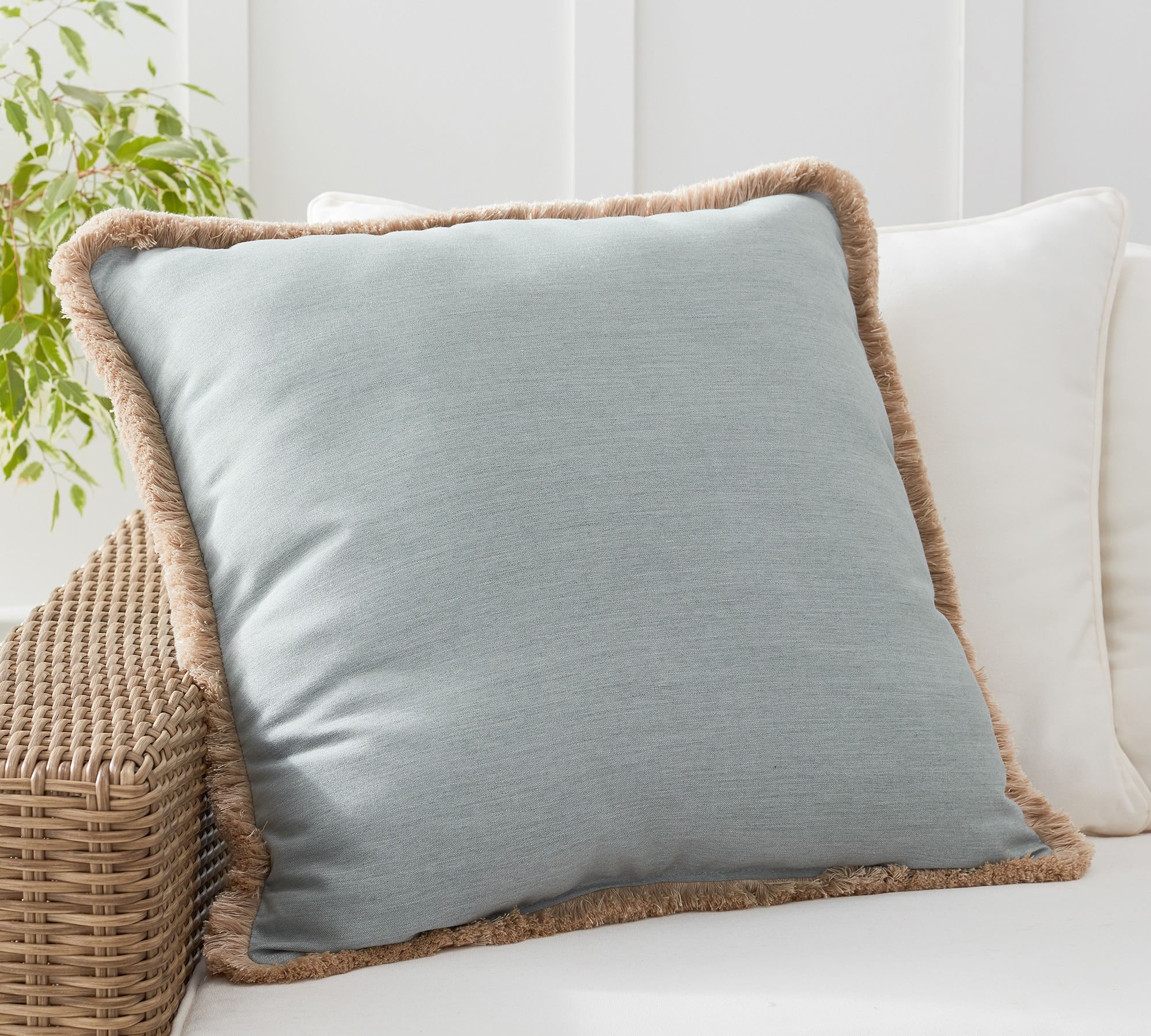 Sunbrella® Solid Fringe Outdoor Pillow