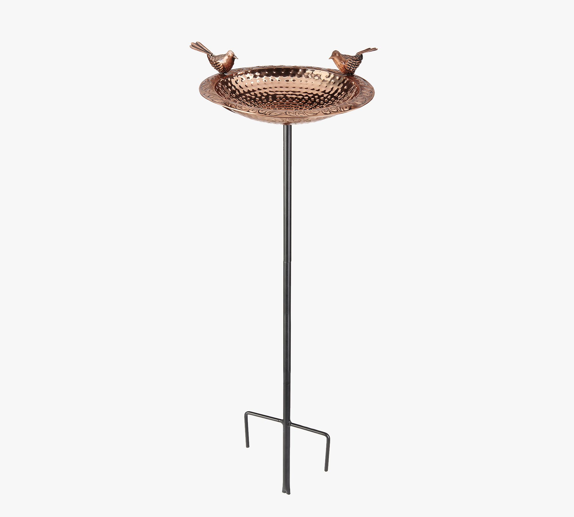 Copper Bird Bath on Garden Pole