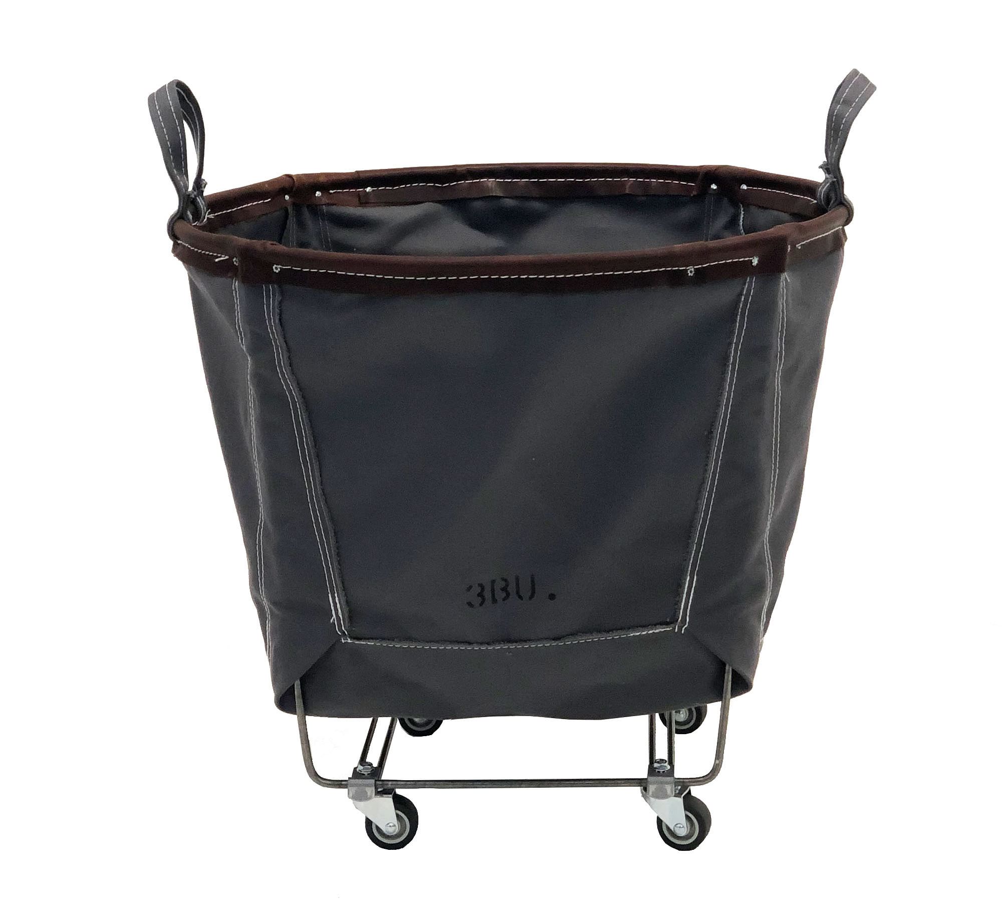 Medium Round Canvas Steel Basket with Wheels