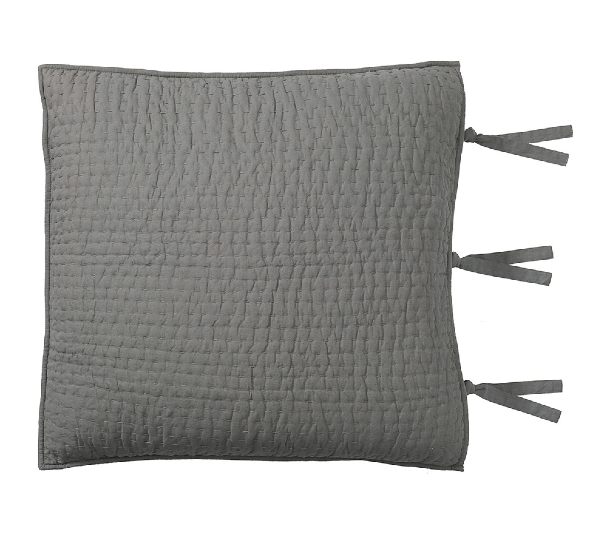 Pick-Stitch Handcrafted Cotton/Linen Quilted Sham