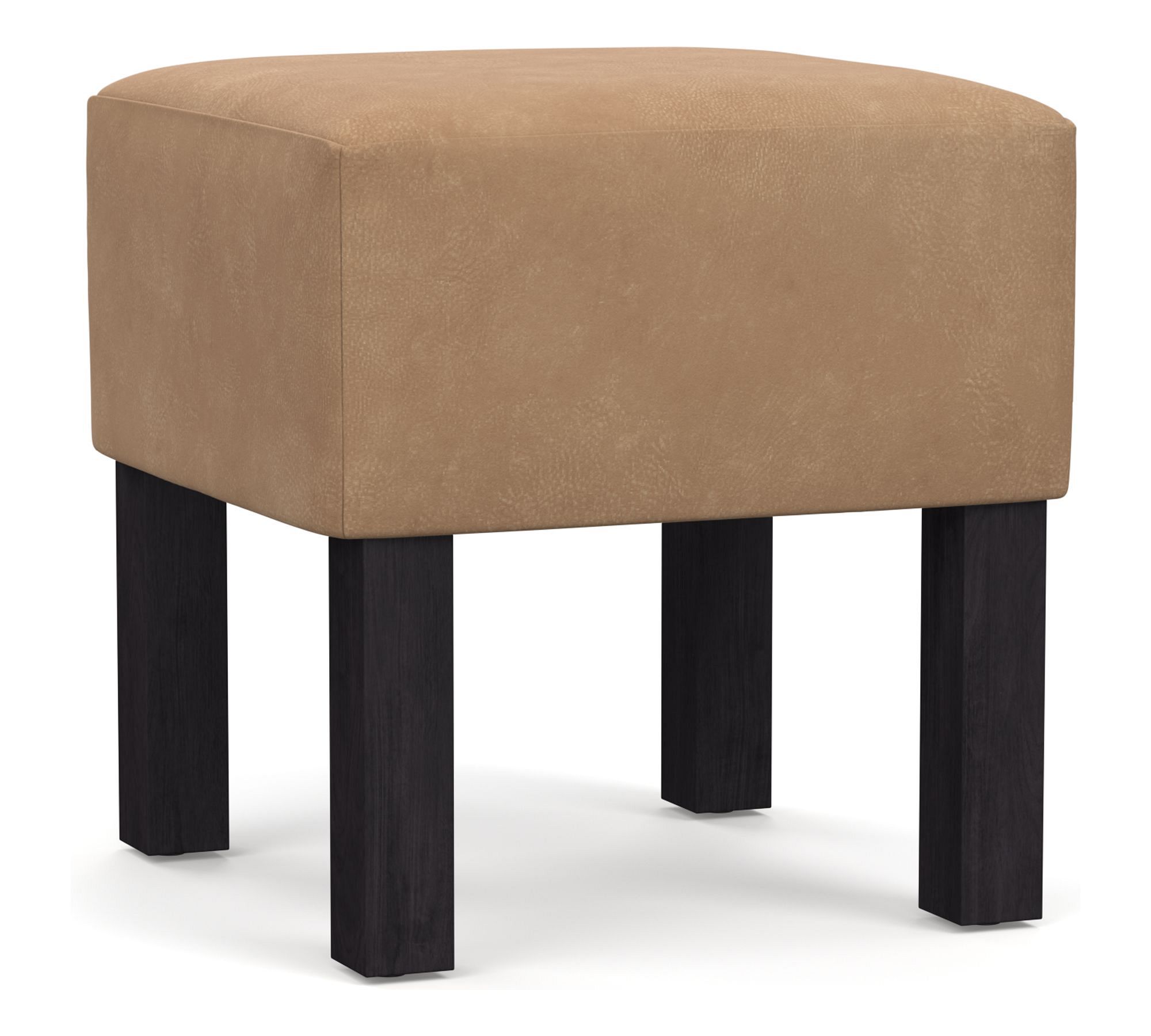 Arden Leather Stool with Wood Legs