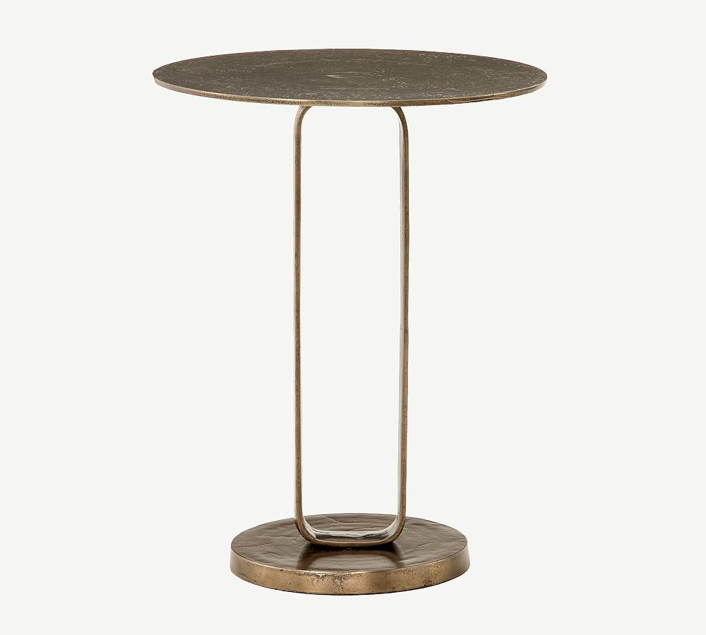 Alethea Modern Gold Round Side Table - Indoor/Outdoor