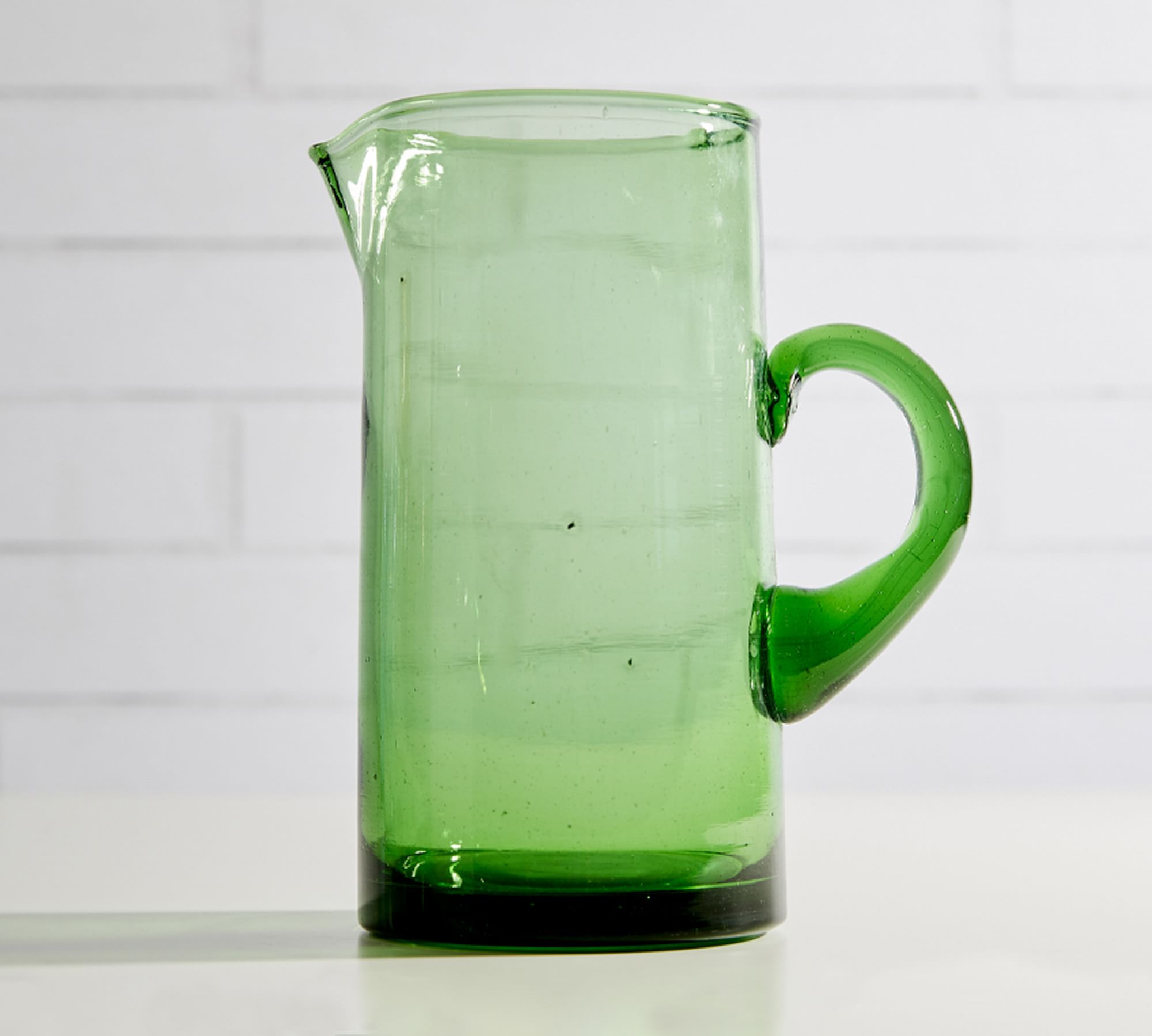 Moroccan Handcrafted Recycled Glass Pitcher