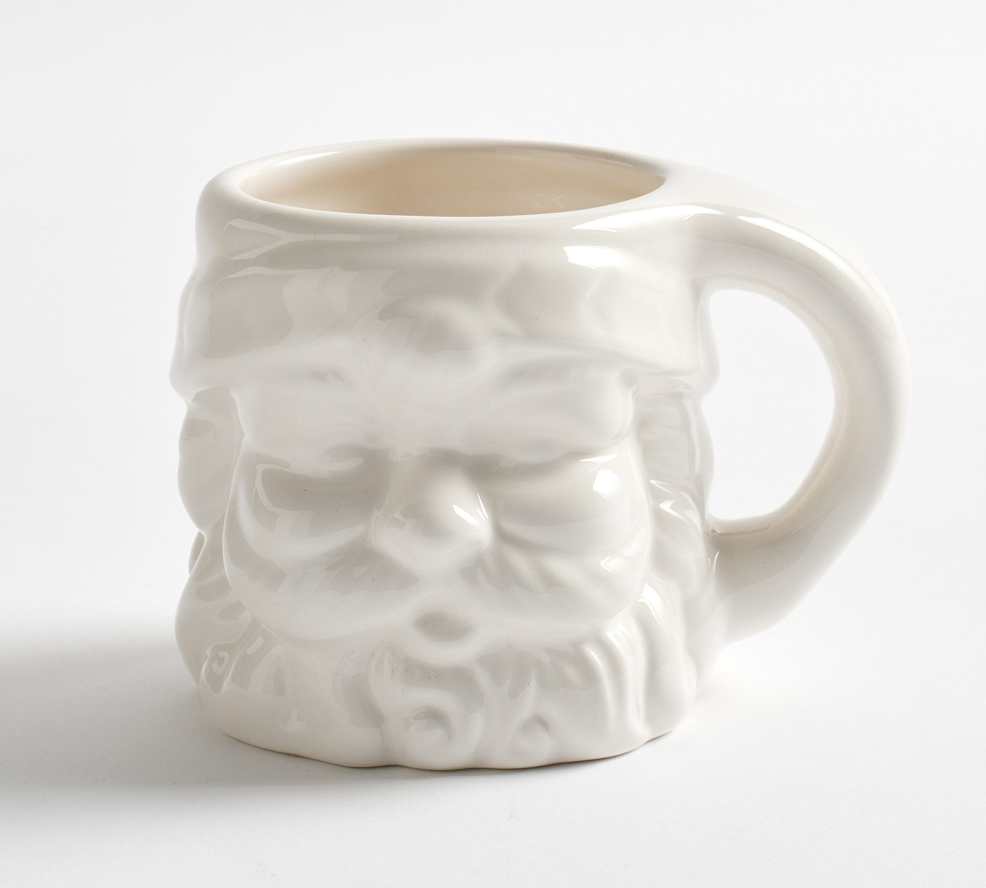 Santa Claus Ceramic Mugs - White Glaze