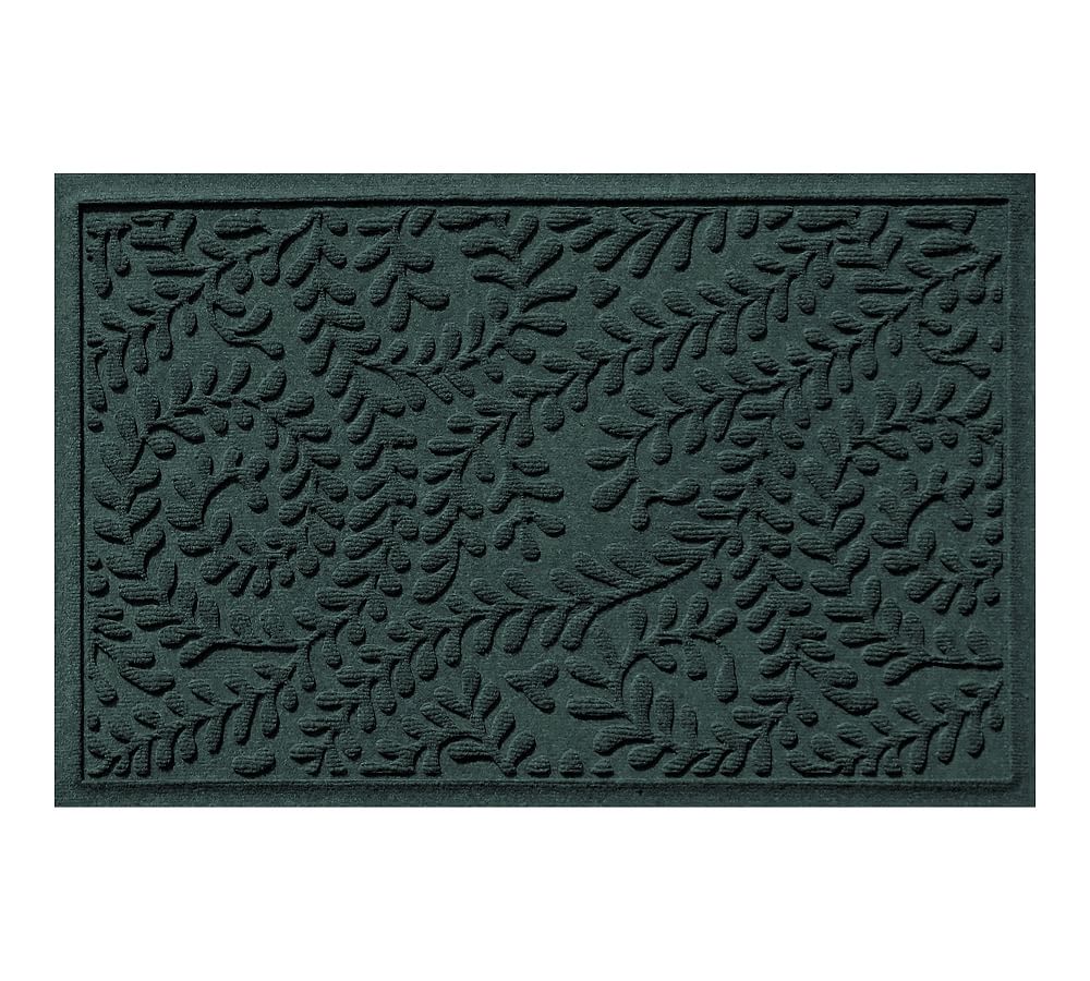 Eco-Friendly Waterhog Leaf Pattern Outdoor Doormat, 2' x 3' - Evergreen