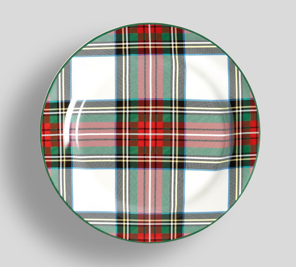 Stewart Plaid Stoneware Salad Plates - Set of 4
