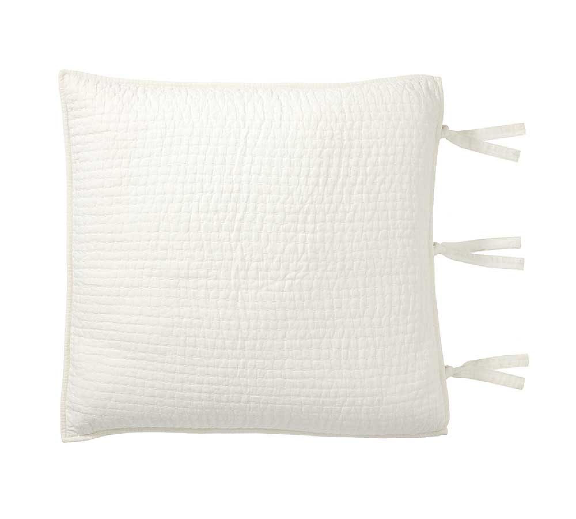 Pick-Stitch Handcrafted Cotton/Linen Quilted Sham