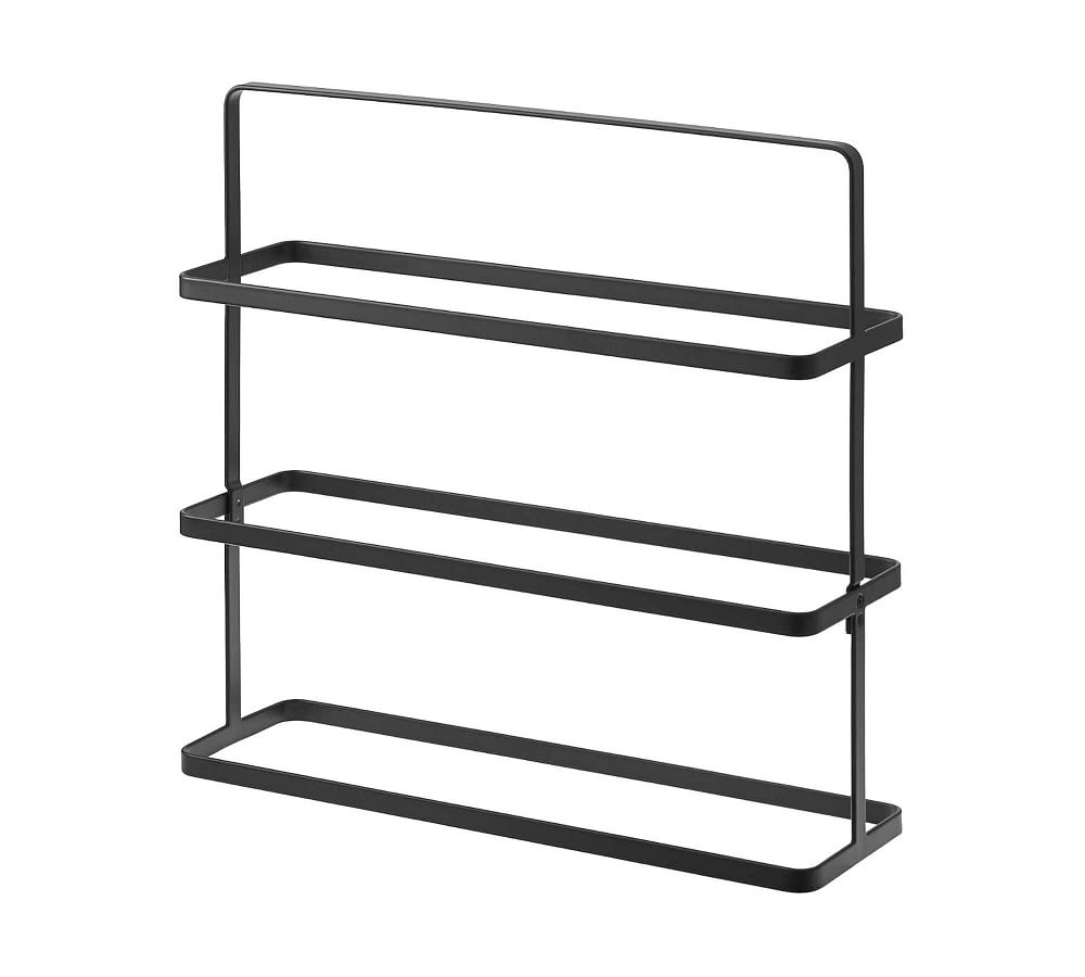 Compact Tower Black Metal 3-Tier Shoe Rack