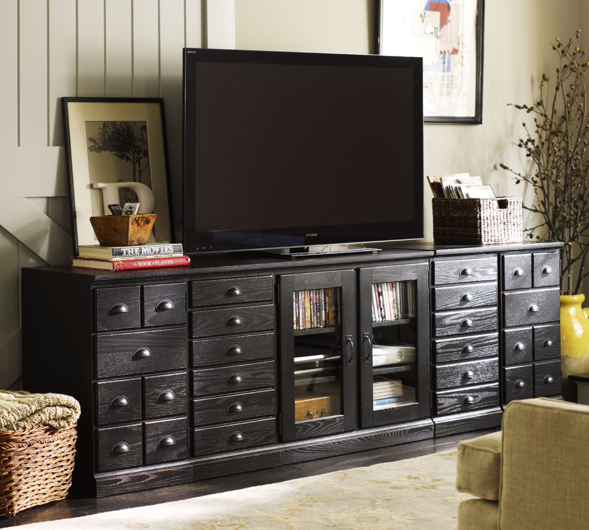 Printer's Media Console with Drawers (96")