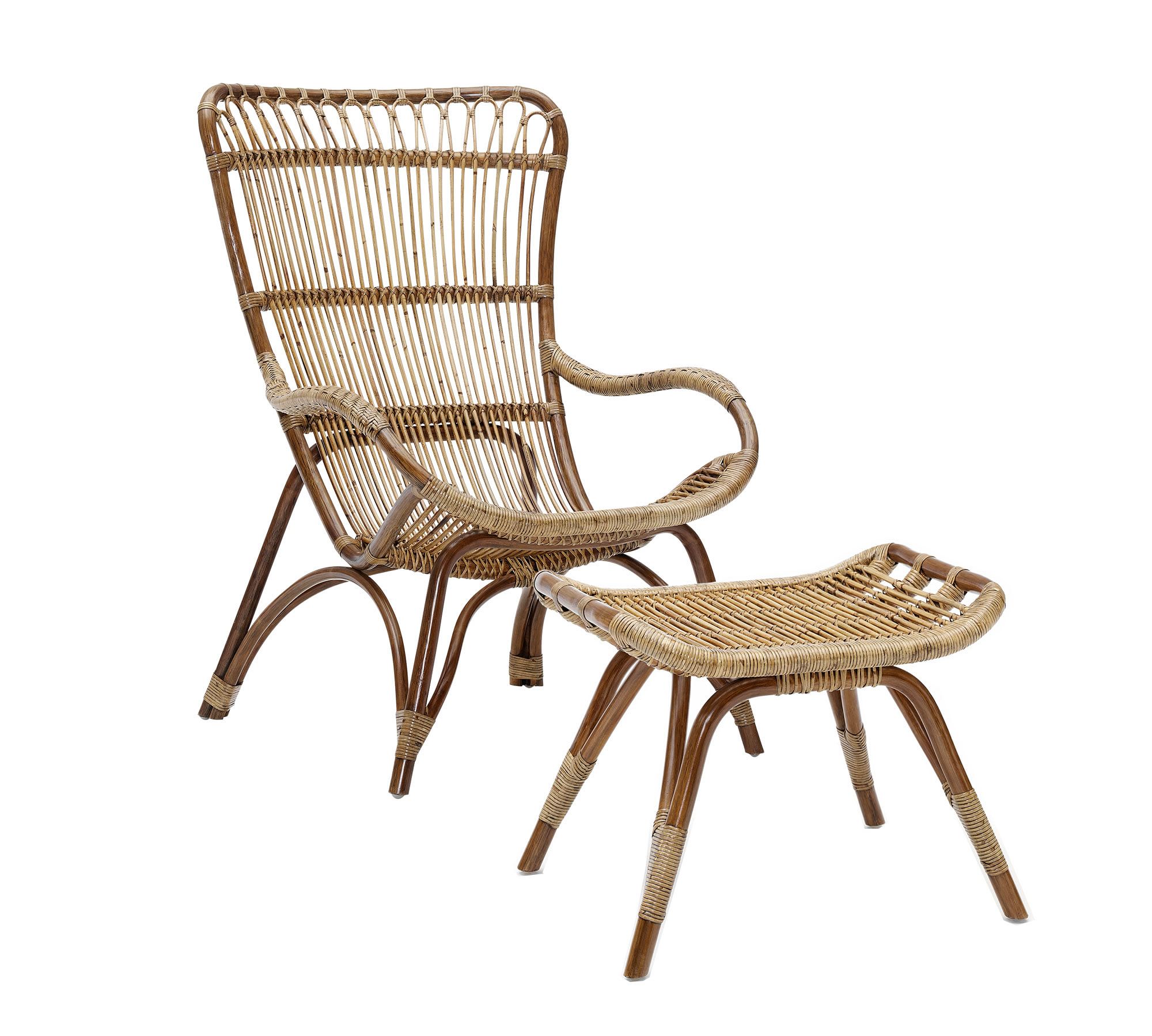 Monet Rattan Chair and Ottoman