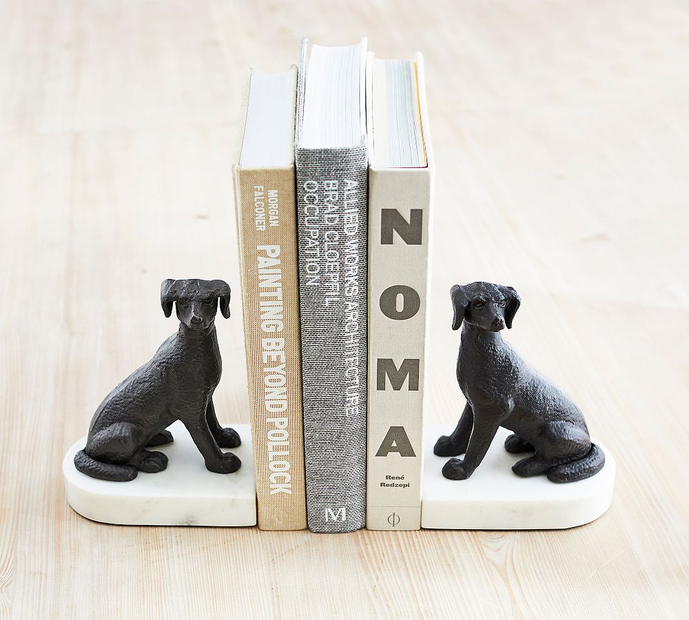 Bronze Dog Book Ends - Set of 2