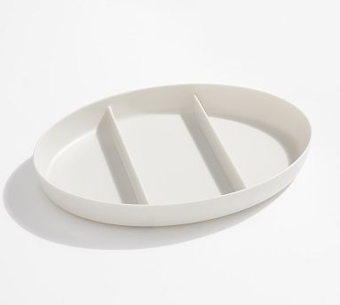 Mason Modern Outdoor Melamine Triple Divided Serving Platter Ivory