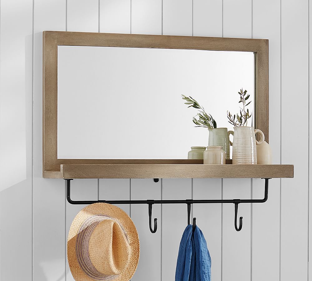 Lucy Entryway Mirror with Hooks | Pottery Barn