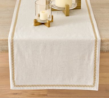 Cream and gold table runner top