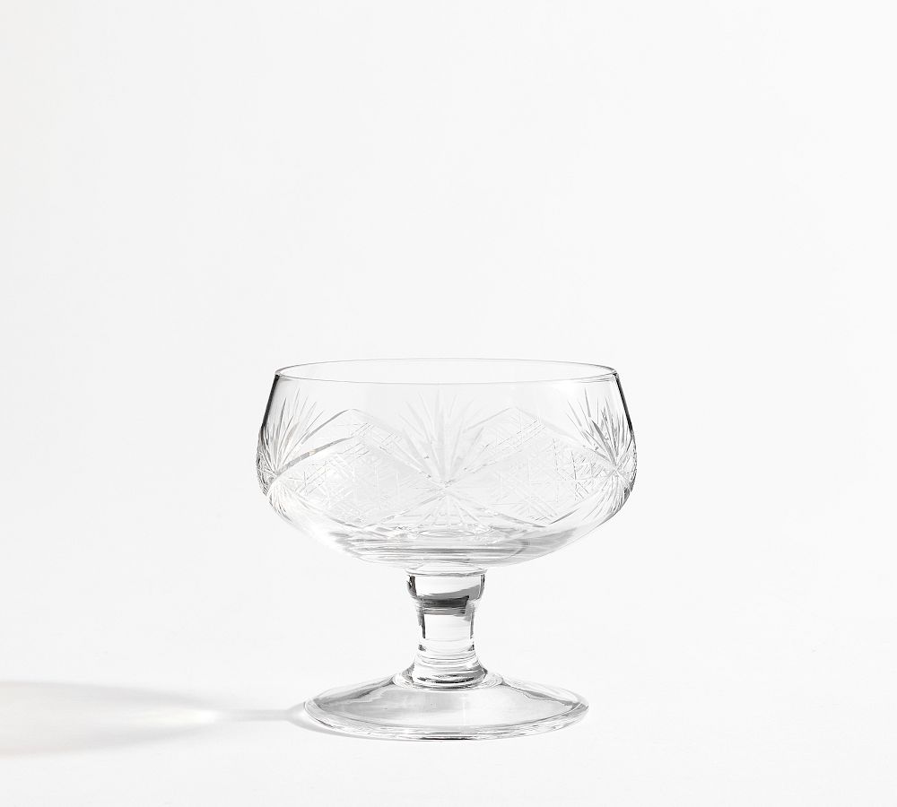 Antique Cut Glass Ice Cream Bowls, Set of 4