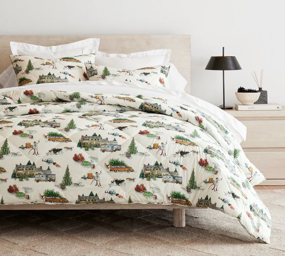 Pottery on sale Barn Snowman Barn Tree Percale Organic Cotton Sheet Set Winter Holiday